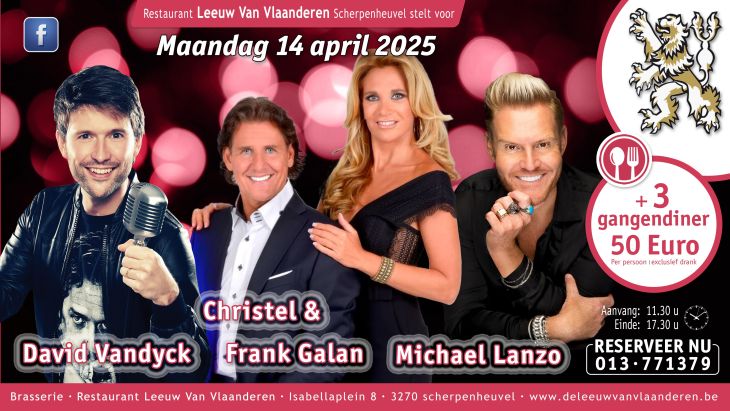 David Vandyck, Christel & Frank Galan en Michael Lanzo