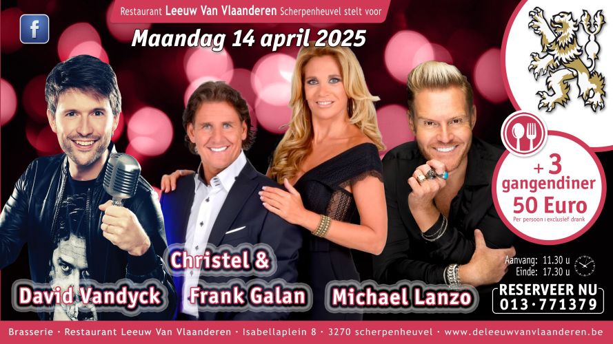 David Vandyck, Christel & Frank Galan en Michael Lanzo
